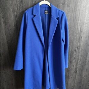 Zara Women's Vibrant Blue long Coat